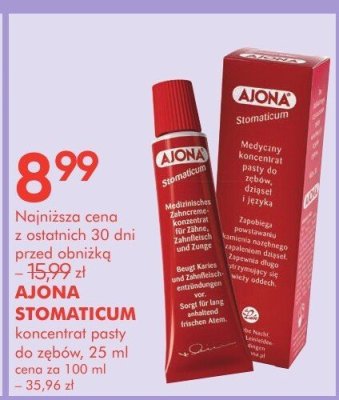 Koncentrat pasty do zębów AJONA STOMATICUM, 25 ml promocja w Super-Pharm