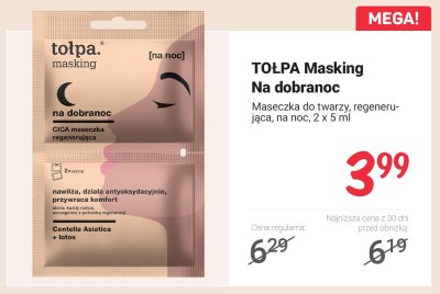 Maseczka do twarzy Masking Na dobranoc regenerująca na noc promocja w Rossmann