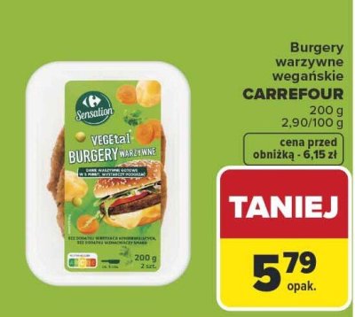 Burgery warzywne wegańskie Carrefour Sensation Vegetal promocja w Carrefour