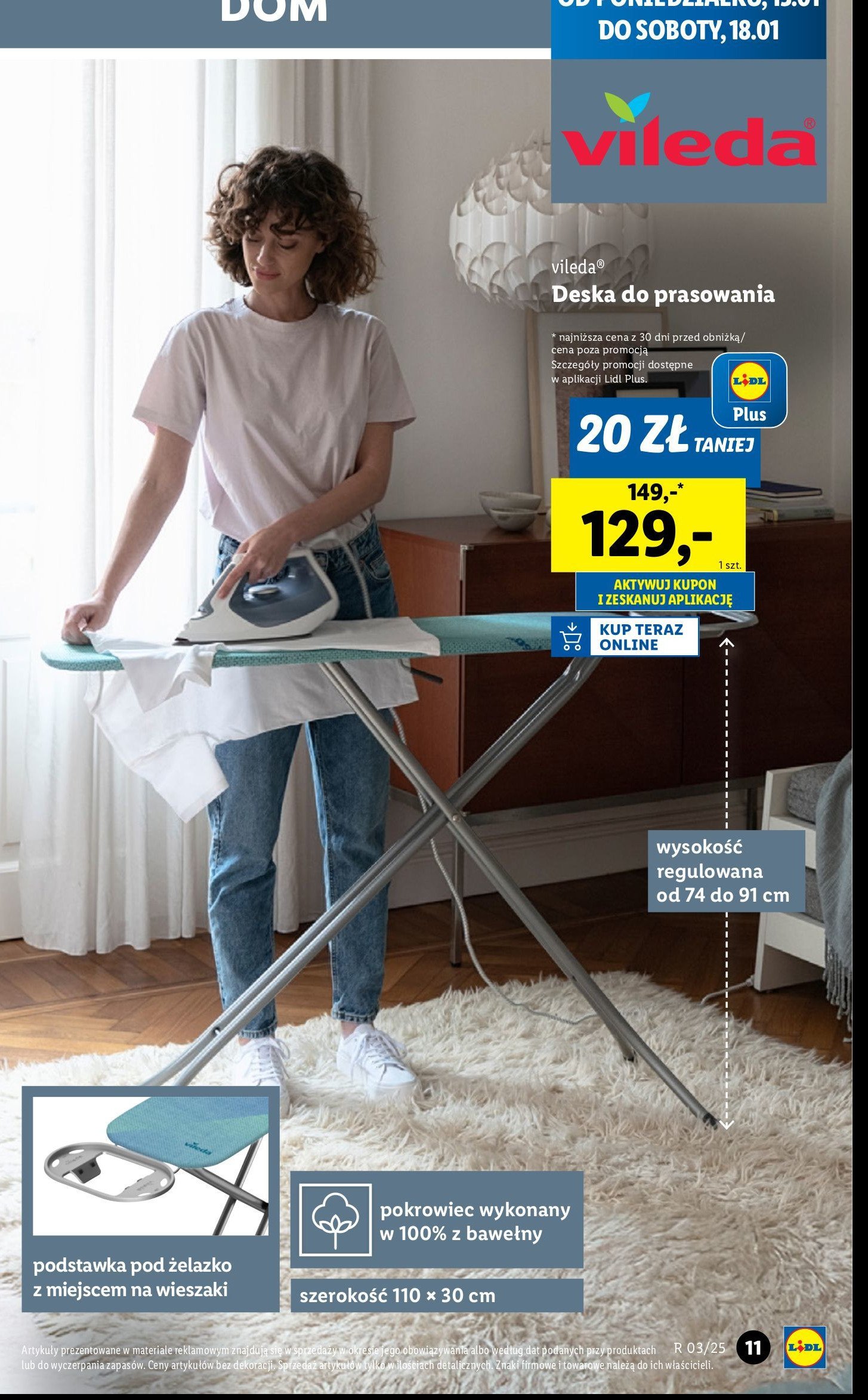 Deska do prasowania Vileda promocja w Lidl