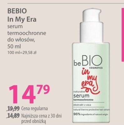 Serum BEBIO In My Era termoochronne do włosów promocja w Hebe
