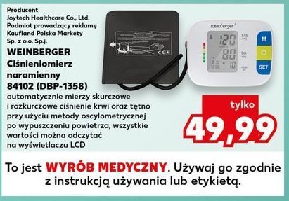 Ciśnieniomierz naramienny Weinberger promocja w Kaufland