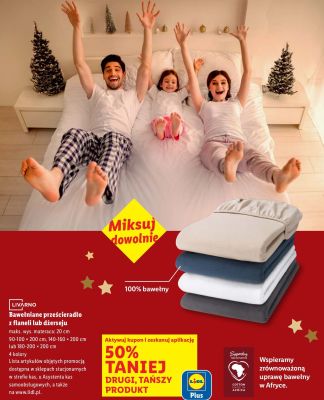 Prześcieradło bawełniane z flaneli / dżerseju promocja w Lidl