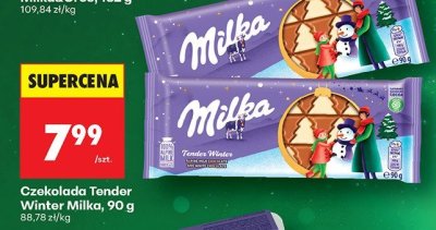 Czekolada Tender Winter Milka, 90 g promocja w Biedronka