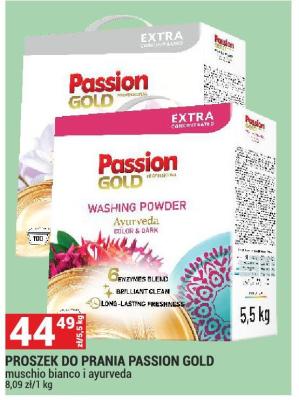 Proszek do prania PASSION GOLD muschio bianco i ayurveda 5,5 kg promocja w Merkury Market