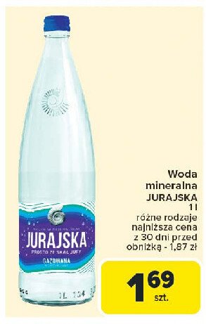 Woda  gazowana Jurajska promocja w Carrefour