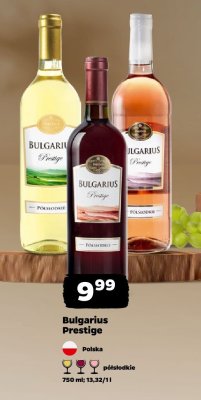 Wino Bulgarius Prestige półsłodkie czerwone promocja w Netto