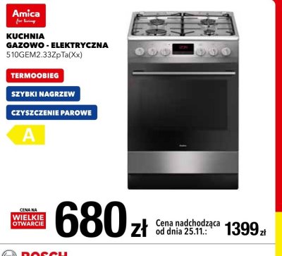 Kuchnia gazowo-elektryczna Amica 510GEM2.33ZpTa(Xx) promocja w RTV EURO AGD
