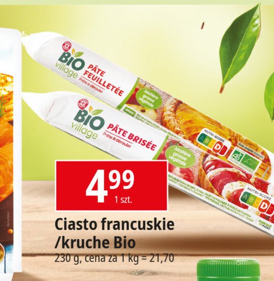 Ciasto kruche Wiodąca marka bio village promocja