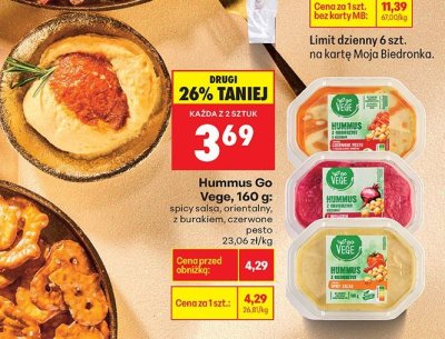 Hummus Go Vege, 160 g: spicy salsa promocja w Biedronka