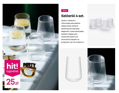 Szklanki 4 szt. promocja w Pepco