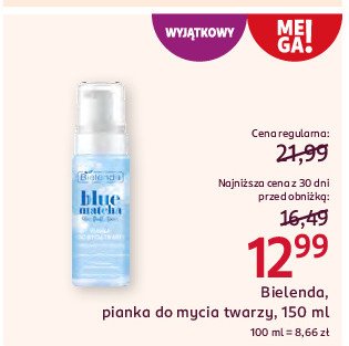 Pianka do mycia twarzy nawilżająco-oczyszczająca Bielenda blue matcha promocja w Rossmann