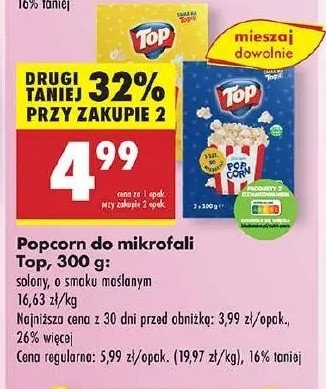 Popcorn maślany Top popcorn Top (biedronka) promocja