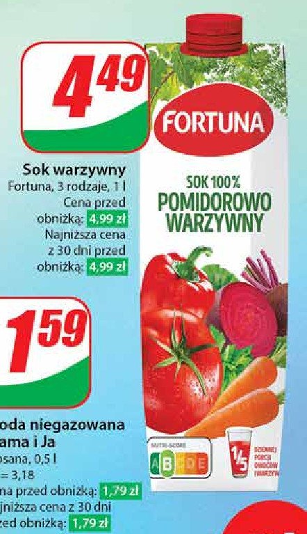 Sok pomidorowo-warzywny Fortuna promocja w Dino