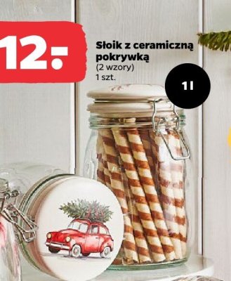 Słoik z ceramiczną pokrywką promocja w Netto