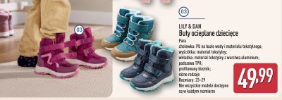 Buty ocieplane dziecięce promocja w Aldi