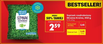 Szpinak rozdrobniony promocja w Biedronka