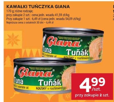 Kawałki tuńczyka Giana promocja w Stokrotka