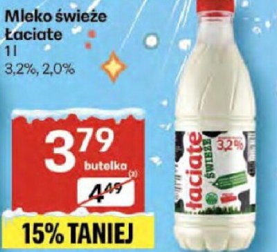 Mleko świeże Łaciate promocja w Delikatesy Centrum