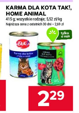 Karma dla kota z wołowiną Home animal promocja