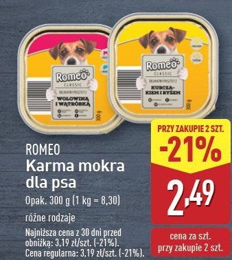 Karma dla psa z drobiem Romeo (karma) promocja w Aldi