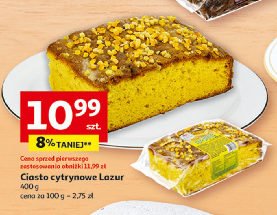 Ciasto cytrynowe Lazur promocja w Auchan