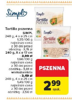 Tortilla wieloziarnista Simpl promocja