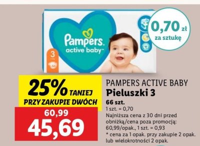Pieluszki dla dzieci midi Pampers active baby promocja