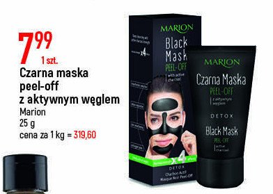 Czarna maska peel-off z aktywnym węglem Marion promocja