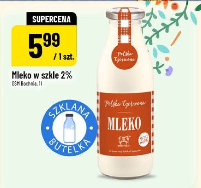 Mleko w szkle 2% OSM Bochnia promocja w POLOmarket