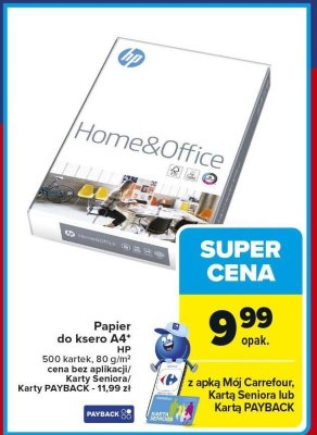 Papier do ksero A4 HP 500 kartek 80 g/m² promocja w Carrefour