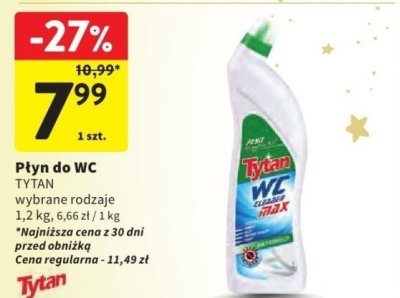 Płyn do WC TYTAN wybrane rodzaje promocja w Intermarche