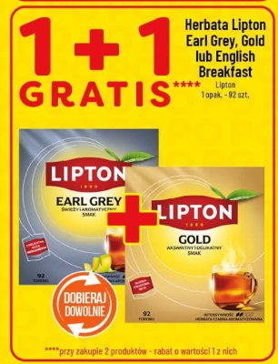 Herbata Lipton Earl Grey, Gold lub English Breakfast promocja w POLOmarket