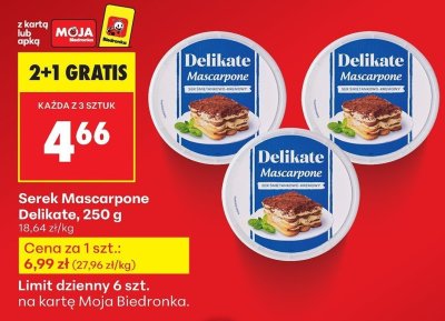 Serek Mascarpone, 250 g promocja w Biedronka
