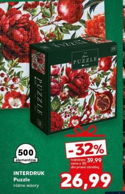 Puzzle INTERDRUK różne wzory 500 elementów promocja w Kaufland