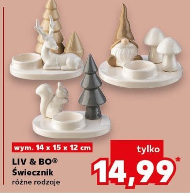 Świecznik różne rodzaje LIV & BO wym. 14 x 15 x 12 cm promocja w Kaufland