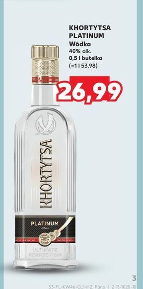 Wódka KHORTYTSA PLATINIUM promocja w Kaufland