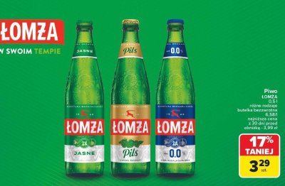 Piwo ŁOMŻA 0.0 0,5l butelka bezwrotna promocja w Carrefour