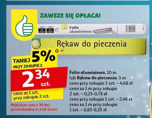 Folia aluminiowa 10 m Podniesiony kciuk promocja w Auchan