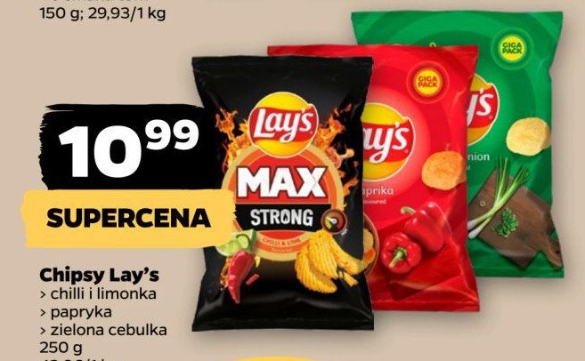 Chipsy chilli & lime Lay's max strong promocja w Netto