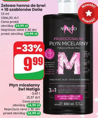 Żelowa henna do brwi + 10 szablonów Delia promocja w Dino