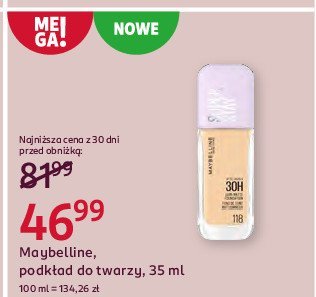 Podk艂ad do twarzy 118 Maybelline super stay 30h promocja