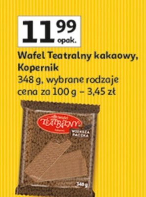 Wafel teatralny kakaowy Kopernik promocja w Auchan