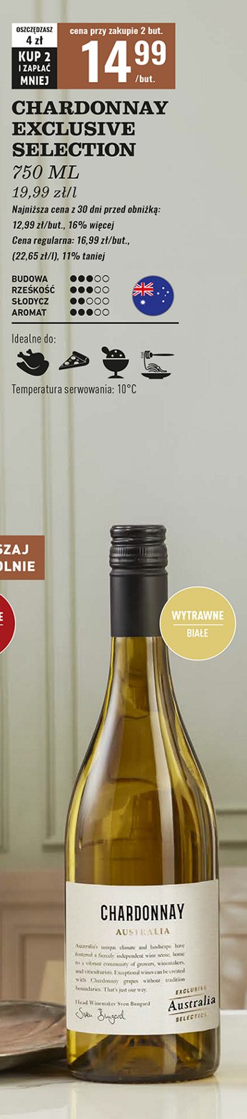 Wino Exclusive selection chardonnay promocja