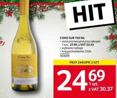 Wino Cono Sur 750 ml promocja w Selgros