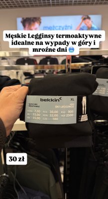 Legginsy męskie termoaktywne bekkin Ski Leggings promocja w Pepco