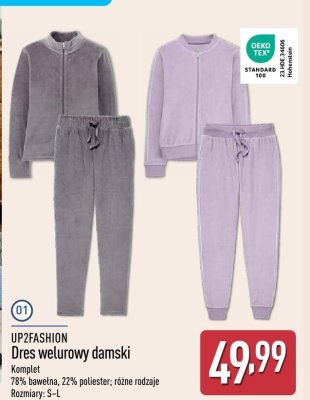 Dres welurowy damski UP2FASHION promocja w Aldi