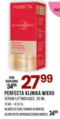 Serum liftingujące Perfecta Klinika Wieku, 30 ml promocja w Drogerie Natura
