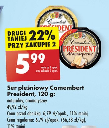 Ser camembert aromatyczny President promocja