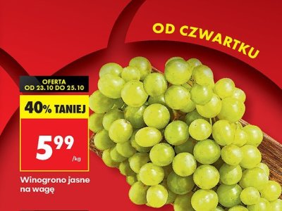 Winogrona jasne na wagę Biedronka promocja w Biedronka